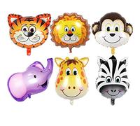GuassLee JUNGLE ANIMALS HEAD BALLOONS - 6pcs 22 Inch Giant Animal Head Balloons Kit For Birthday Baby Shower Party Decorations Kid's Toy