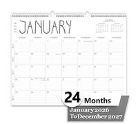 GuassLee Large Wall Calendar 2026-2027, 24-Month 22" x 17" Wall Calendar from Jan. 2026 to Dec. 2027, Large Desktop Hanging Monthly Planner with Thick Paper, Ruled Blocks for Home School Office