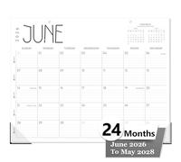 GuassLee Large Wall Calendar 2026-2028, 24-Month 22" x 17" Wall Calendar from Jun. 2026 to May. 2028, Large Desktop Hanging Monthly Planner with Thick Paper, Ruled Blocks for Home School Office