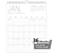 Guasslee Wall Calendar 2026, Vertical 2026-2028 Calendar Wall from Jan. 2026 to Dec. 2028, 36-Month Paper Calendar Spiral Bound, Monthly Planner Wall for Office School Home Easy Organizing, 14” X 11”