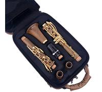 Guatamalense/Cocobolo Wood Clarinet Bb Gold Plated 18 Keys Sib Klarnet Clarinete Beginner Clarinet (Color : Guatamalense)