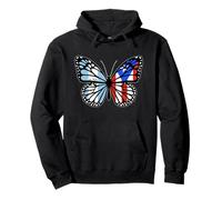 Guatemala and Puerto Rico Butterfly Half Guatemalan Boricua Pullover Hoodie