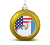 Guatemala And U.S. Flag Christmas Balls for Tree Decoration PC Baubles Hanging Ornaments Festive Decor 2PCS
