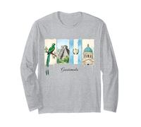 Guatemala National Heritage and Symbols Watercolor Long Sleeve T-Shirt