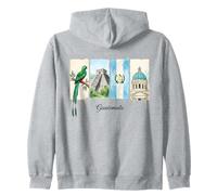 Guatemala National Heritage And Symbols Watercolor Zip Hoodie