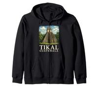 Guatemala Tikal Chapin Atitlan Maya Retro Guate Quetzal 502 Zip Hoodie