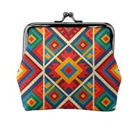 Guatemala Weave Coin Purse-Leather Kiss Lock Wallet Small Clutch