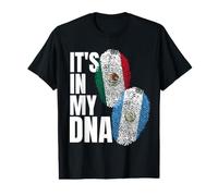 Guatemalan and Mexican DNA Flag Heritage Value Graphic T-Shirt