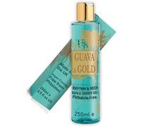 Guava & Gold Rhythm & Reef Bath & Shower Gel 250ml - Luxurious Fine Fragrance, Moisturizing, Vegan, Soft & Nourishing, Phthalate-Free, UK-Made, Tropical Plum Blossom & Driftwood Scent, Award-Winning