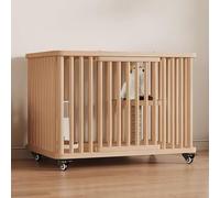 GUAWJRZDP Cat Enclosures, Wooden Cat Playpen, Large Cat Cage, 2 Doors, with Wheels, Sisal Springboard, Pet Playpen, Easy To Assemble, for 1-2 Cat(Wood color,SMALL_1 LAYER)