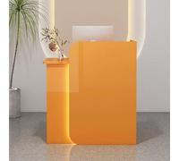 GUAWJRZDP Reception Desk, Reception Desk with Counter, Front Desk, Retail Counter with Lockable Drawer, Small Reception Desk for Salon Reception Room Checkout Lobby(Orange,140cm/55.1in)