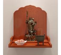 GUAWJRZDP Wall-Mounted Buddha Statue Stand, Shrine Altar Table, Wood Meditation Table, Chinese Style Guan Gong God of Wealth Pagoda Shelf, Prayer Buddhist Niche Incense Table(Brown,32x25x25cm)