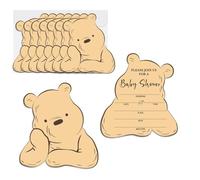 Guawubiang Classic Winnie Baby Shower Invitations, the Pooh Baby Shower Invite Cards, Winnie Fill In Style Invites with Envelopes, Baby Shower Birthday Party Decor Supplies, Set of 20