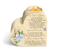 Guawubiang Memorial Candle Gifts, Wooden Heart Shaped Candle Holder, Sympathy Candle Gifts for Loss of One, in Memory of Loved Father or Mother Gifts, Bereavement Gift, Double Sided Printing