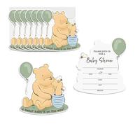 Guawubiang the Pooh Baby Shower Invite Cards, Winnie Fill In Style Invites with Envelopes, Classic Winnie Baby Invitations, Baby Shower Birthday Party Supplies, Set of 20