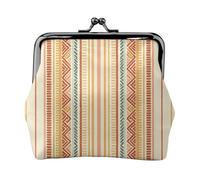Guayabera Stitch Leather Kiss Lock Coin Purse-Small Mini Wallet for Women