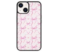 GUAYDOYIM Aesthetic Pink Ribbons Bow Tie Pattern Case Compatible with iPhone 13,Custom Bow Protective Cases with Soft TPU Material for Women Girls (for iPhone 13)