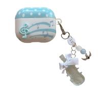 GUAYQAT Headphones for Airpods 4 Cover, Cute Protective TPU Shell Fashion Music Note Apple Pattern Style, Compatible with Airpods 4th Generation for Girls Women (A)