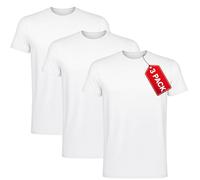 GUBA 3 Pack Mens 100% Cotton T-Shirt - Premium T-Shirts for Men with Lightly Fitted Design Crew Neck Stretch Short Sleeves Tees for All Day Comfort (White, XL)