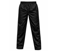 GUBA Mens Waterproof Rain Trousers, Lightweight Breathable Windproof Rain Over Trouser Elasticated Waist with Two Pockets Packaway Rainy Pants for Fishing, Hiking, Cycling & Workwear (Black, M)