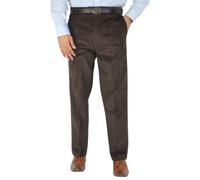 GUBA New Mens Corduroy Cord Trousers Cotton, Smart Classic Flat Front, Workwear Straight Leg Formal Office Work Walking Pants for Men Plus Size 30-50 (Brown, 42-27)