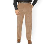 GUBA New Mens Corduroy Cord Trousers Cotton, Smart Classic Flat Front, Workwear Straight Leg Formal Office Work Walking Pants for Men Plus Size 30-50 (Camel, 48-27)