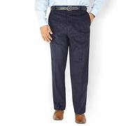 GUBA New Mens Corduroy Cord Trousers Cotton, Stretch Workwear Straight Leg Formal Office Work Walking Pants for Men Plus Size 30-50 (Navy, 30-27)