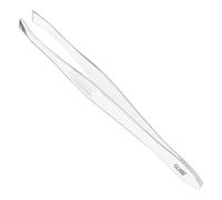 GUBB Metal Flat Tip Tweezer for Women Eyebrows and Upper Lips, Silver