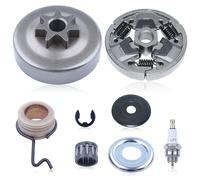 Gubeter MS271 Sprocket Clutch Drum Kit with Needle Bearing Washer E-Clip Worm Gear .3/8" 7T Clutch Drum for Stihl MS261 MS271 MS291 Chainsaw Parts Replace 1121 007 1041,11210071041