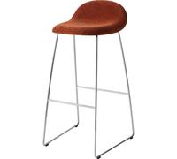Gubi 3D Bar Stool H75 Stainless Steel/Belsuede Special Dedar 133
