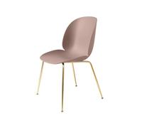 Beetle Chair Dining Chair Unupholstered Sweet Pink Conic Base Brass Gubi - 5710902887979