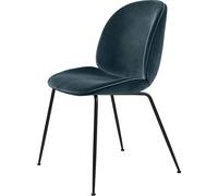 GUBI - Beetle Chair Upholstered Black Base / Dandy, Steel Blue - Steel Blue