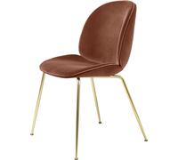 GUBI - Beetle Chair Upholstered Brass Base/ Velvet, Rusty Red - Velvet Rusty Red