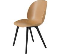GUBI Beetle Dining Chair Black Plastic Base/ Amber Brown