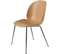 GUBI - Beetle Dining Chair Unupholstered, Conic Base Black Chromed, Amber Brown - Amber Brown