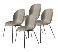 GUBI Beetle Dining Chair Conic Base/ Black Chrome/ New Beige 4 Pcs.