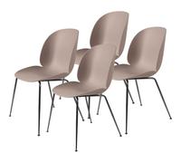 GUBI Beetle Dining Chair Conic Base/ Black Chrome/ Sweet Pink 4 Pcs.