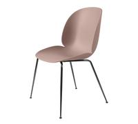 GUBI - Beetle Dining Chair Unupholstered, Conic Base Black Chromed, Sweet Pink - Black