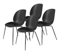 GUBI - Beetle Dining Chair Unupholstered, Conic Base Black, Set Of 4, Black - Black