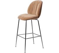 Gubi Beetle Soft Bar Stool H77 Black Chrome/American Walnut/Belsuede Speical/Dedar 132