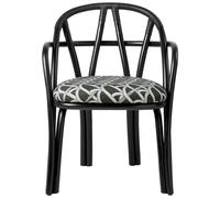 GUBI - Bistra Dining Armchair, Ebony / Reales Pattern 003 - Ebony
