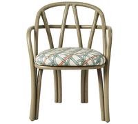 Gubi Bistra Dining Chair With Armrests Olive Stained Rattan/Reales Limonta 001