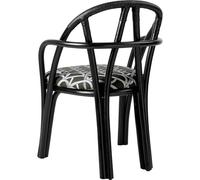 Gubi Bistra Dining Chair With Armrests Ebony Painted Rattan/Reales Limonta 003