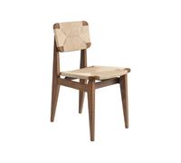 GUBI C-Chair chair American walnut, natural braided seat and back