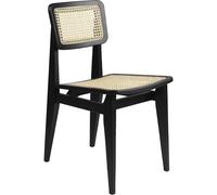 GUBI C-Chair chair Black stained oak, rattan