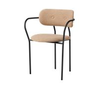 GUBI - Coco Dining Chair Upholstered With Armrest, Around Bouclé 004 - Around Bouclé 004