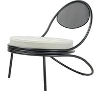 GUBI - Copacabana Lounge Chair, Black / Leslie Stripe 020 - Black