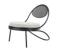 GUBI - Copacabana Lounge Chair, Black / Leslie Stripe 020 - Black
