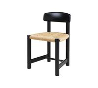 Gubi Daumiller Dining Chair Natural Rush/ Brown/ Black
