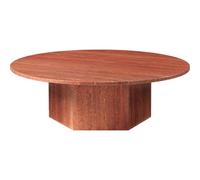 GUBI Epic Coffee Table Round Ø110 Burnt Red Travertine